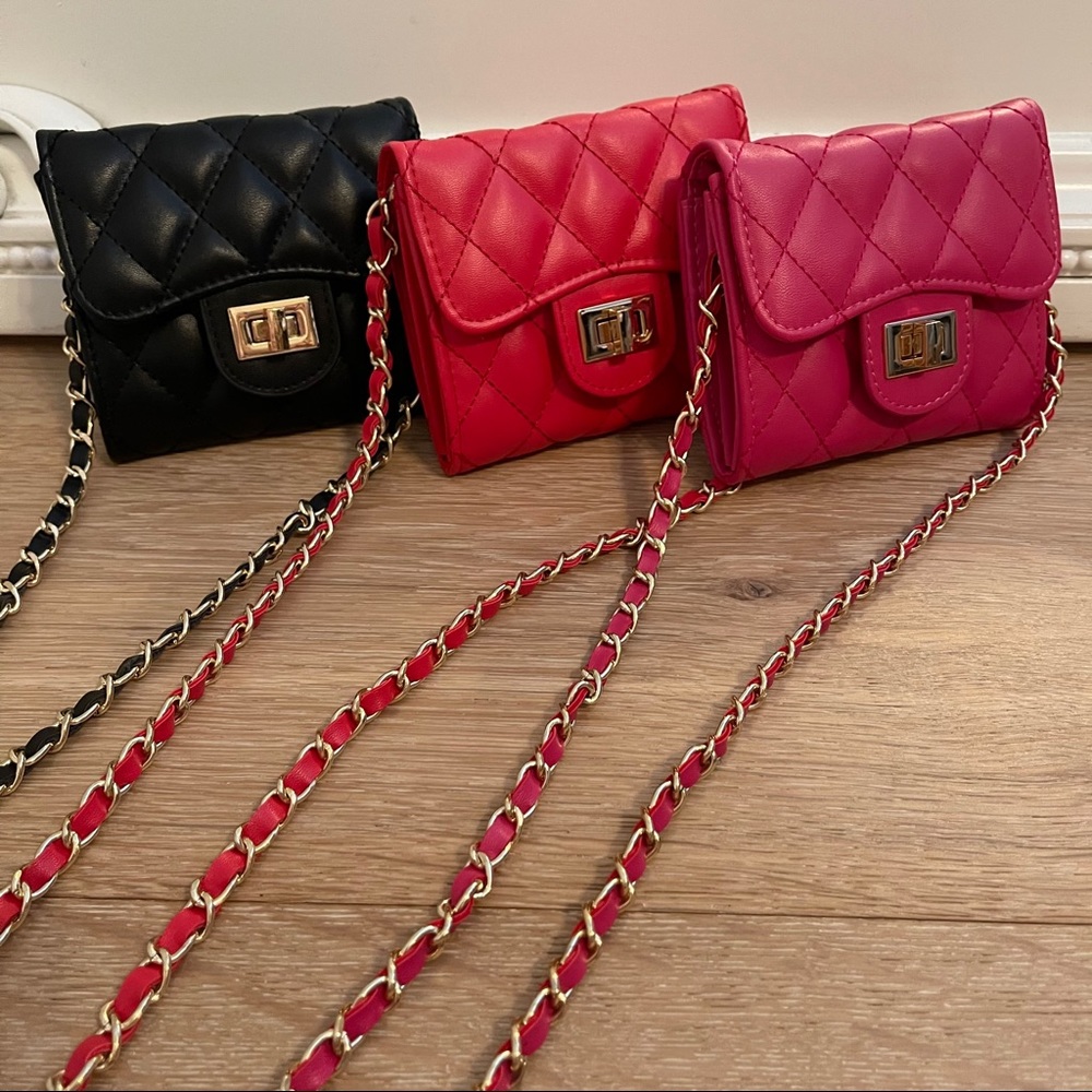 Crush Quilted Faux Leather Chain Purse